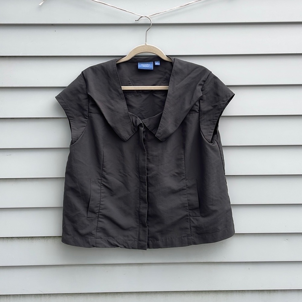 Simply Vera Zippered Cap Sleeve Pocketed Top Sz XL
